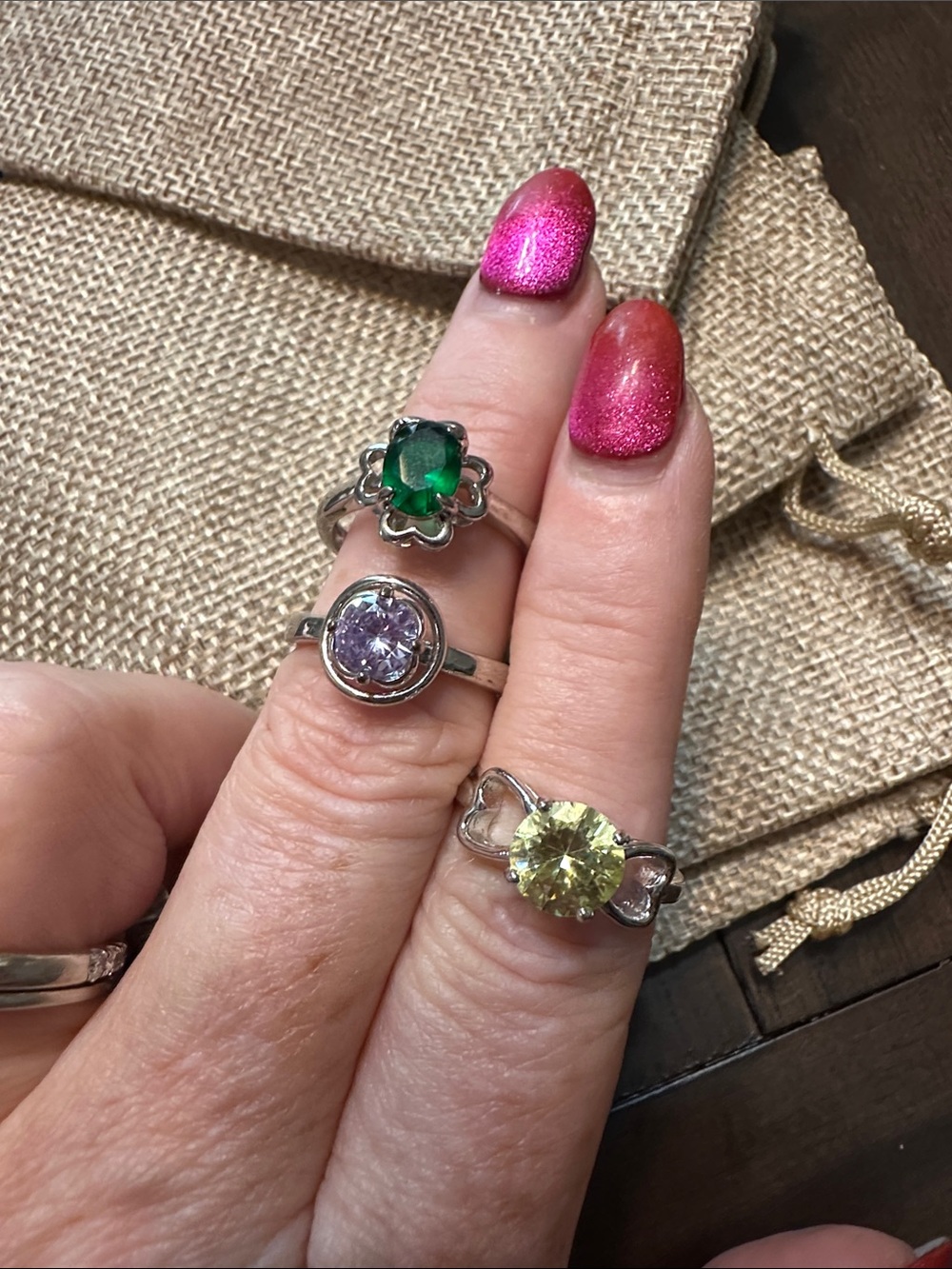 Silver Ring with Yellow Gemstone - Women Jewelry
